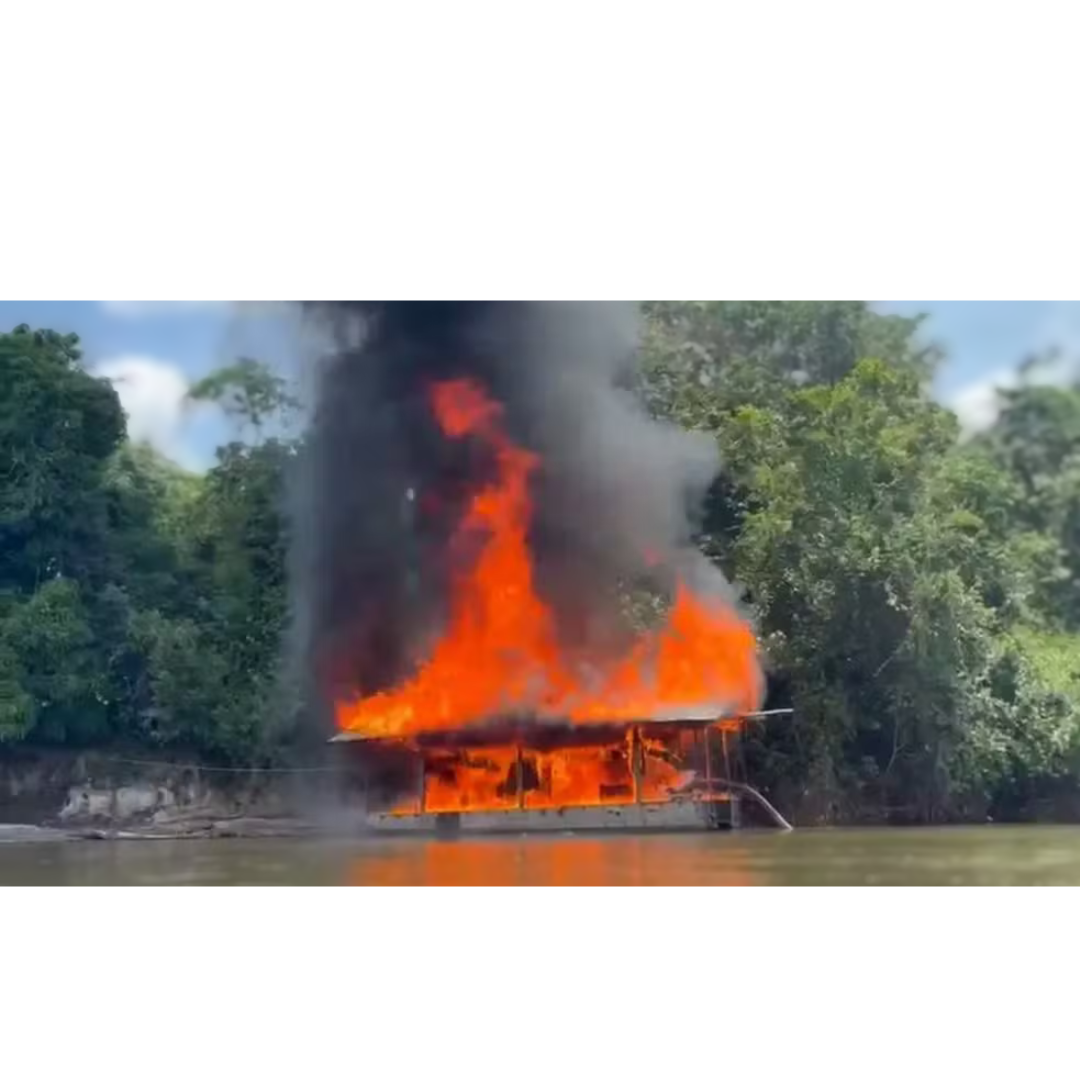 Operação derruba maquinário e acampamentos de garimpo ilegal em Almeirim (PA)