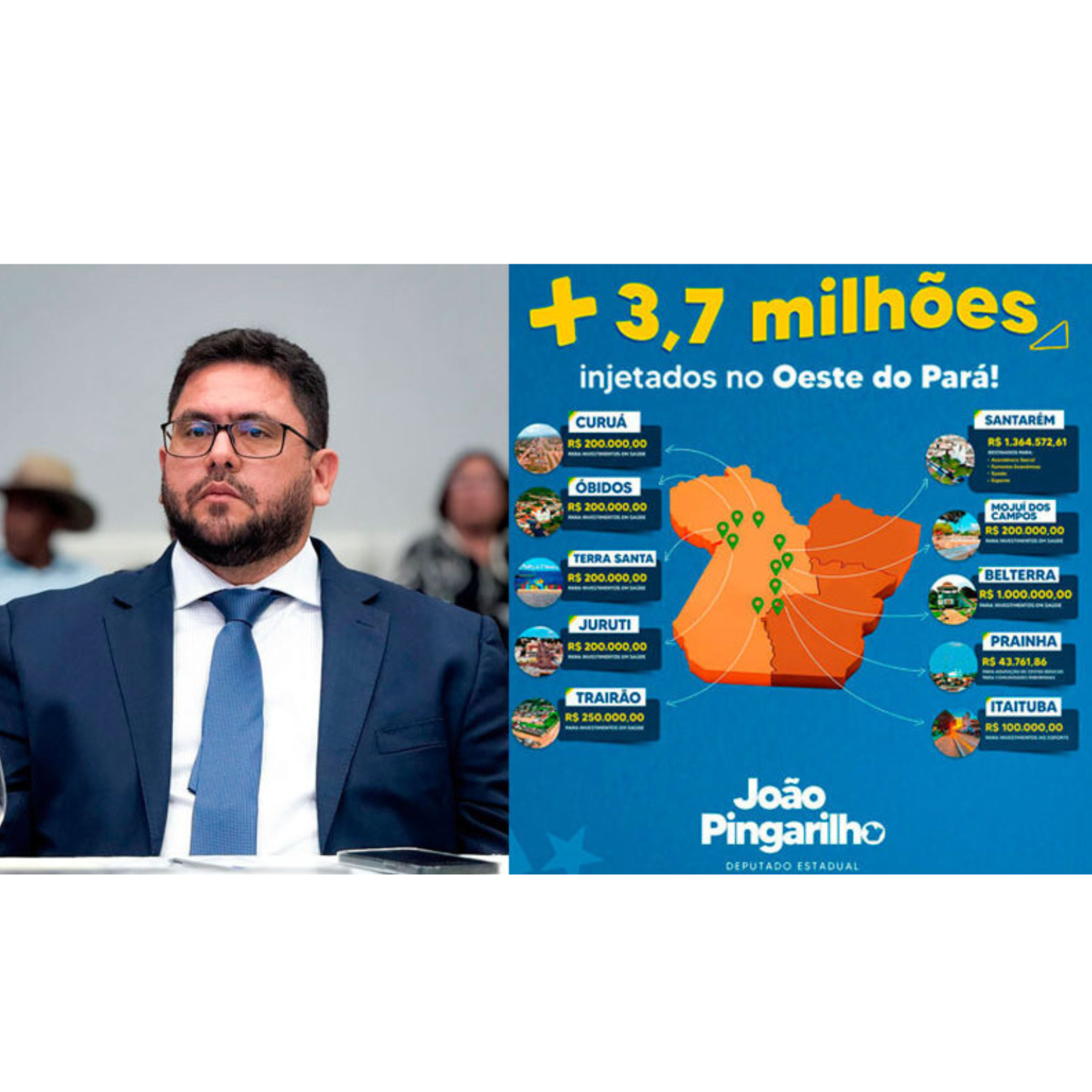 João Pingarilho apresenta prestação de contas do primeiro ano de mandato com foco no Oeste do Pará